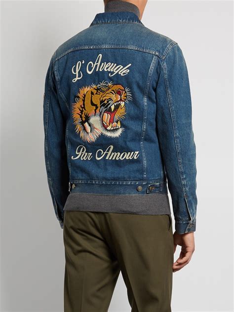 gucci denim jacket dhgate|gucci denim jackets for men.